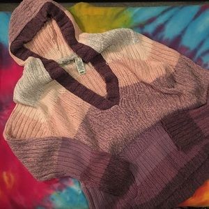 Color Block Hooded Knit Sweater